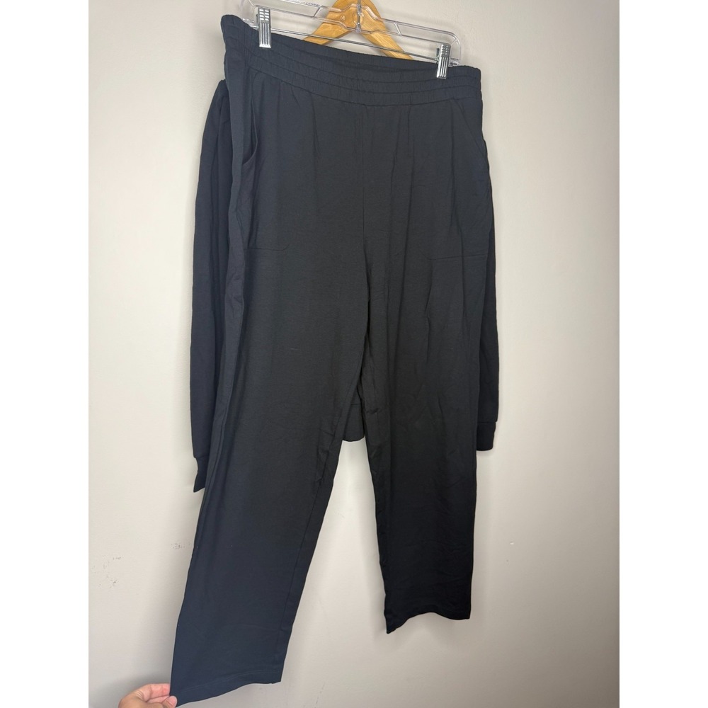 Anybody Regular Cozy Knit French Terry Top & Pants Set Black M New #14E - Picture 5 of 6